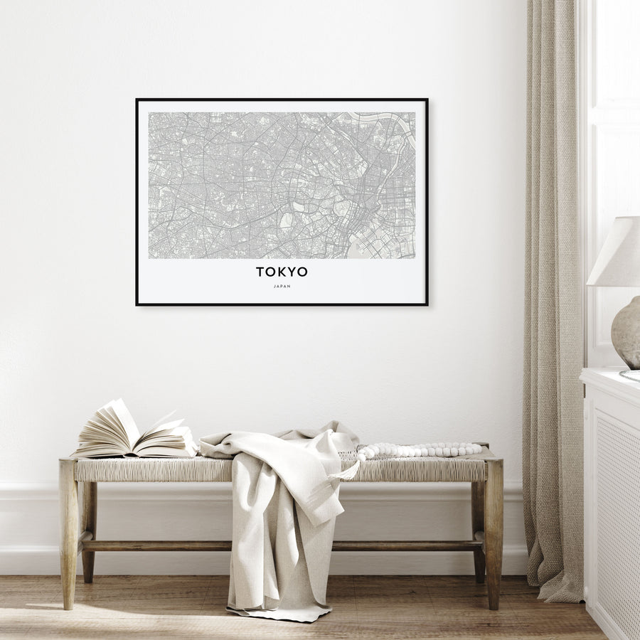 Tokyo Map Landscape Poster