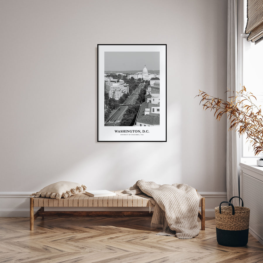 Washington, D.C. Portrait B&W No 1 Poster
