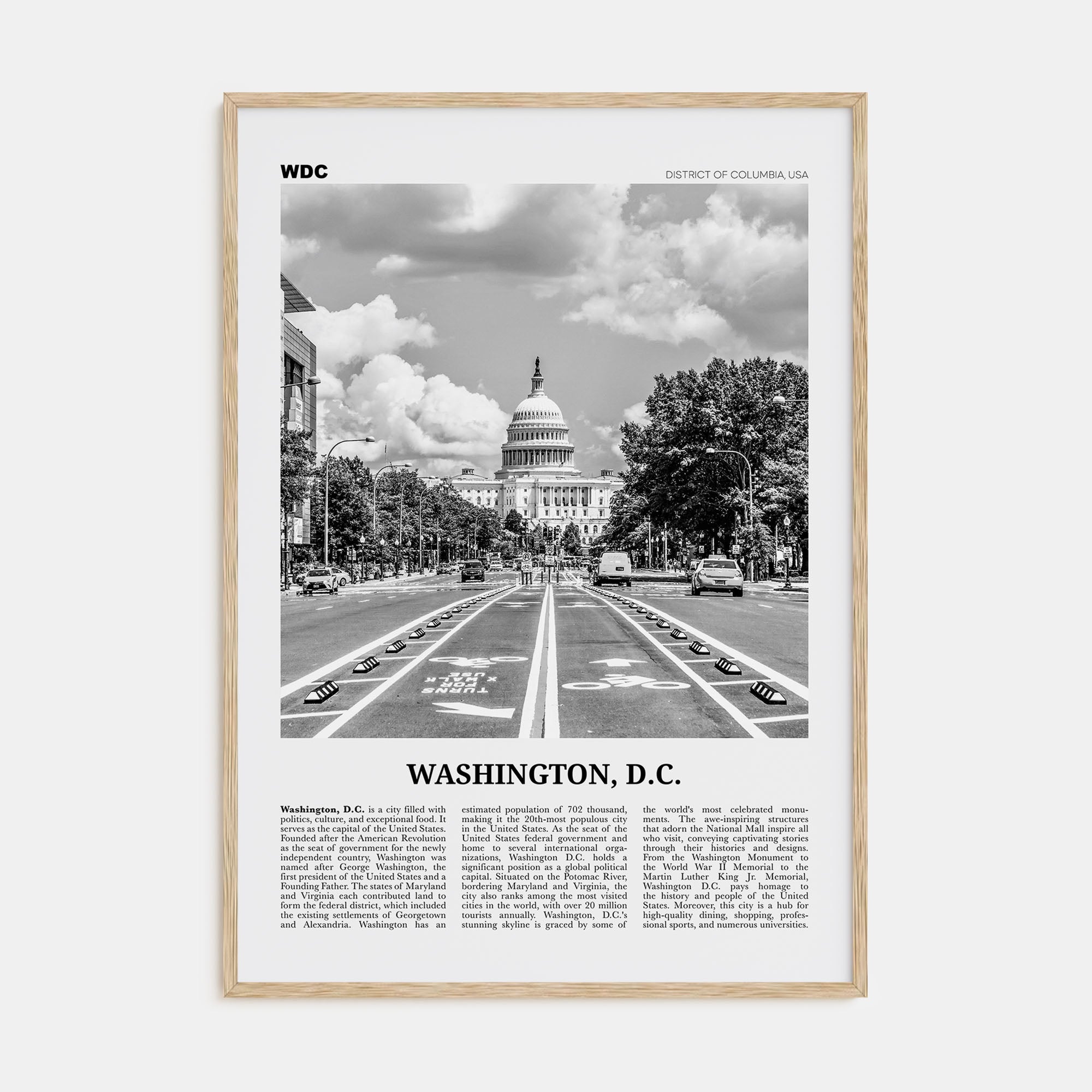 Washington, D.C. Travel B&W No 1 Poster