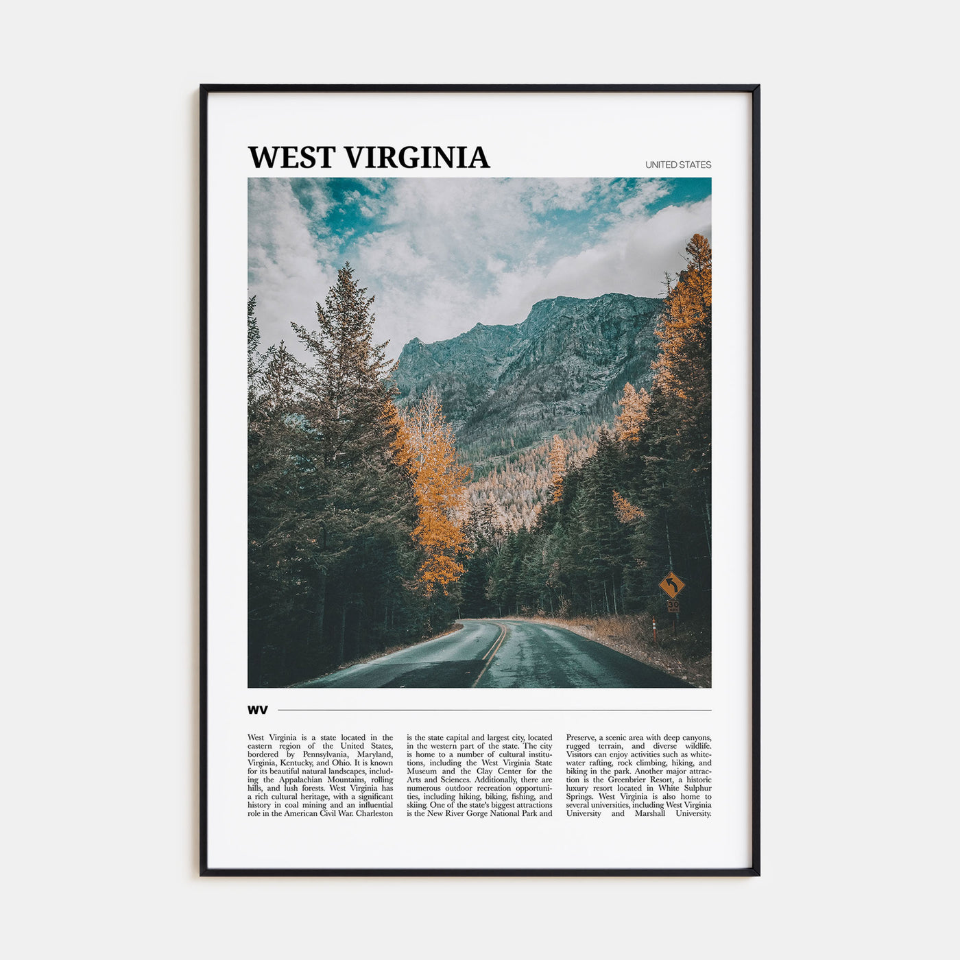 West Virginia Travel Color Poster