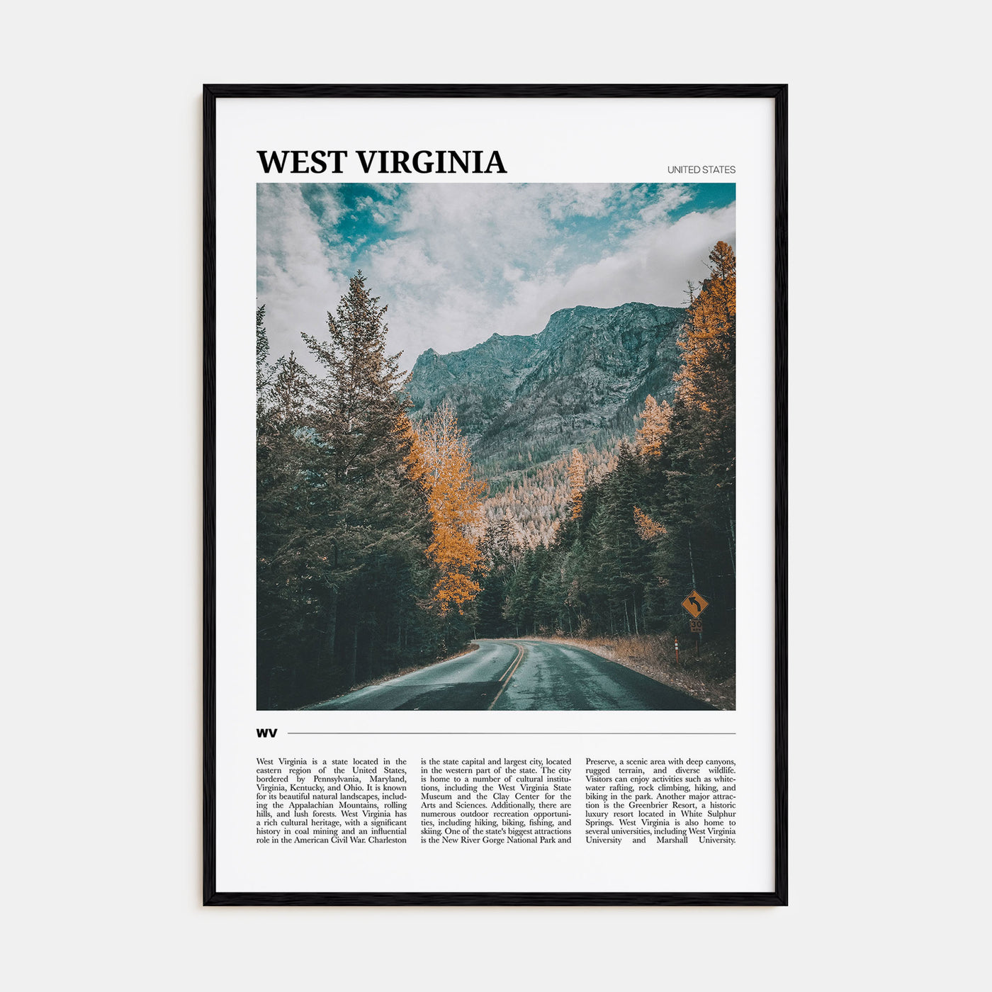 West Virginia Travel Color Poster