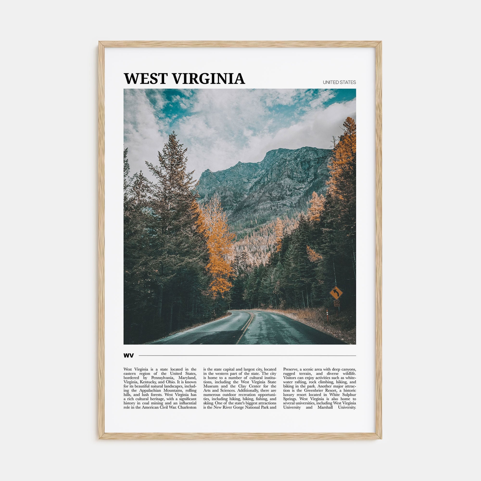 West Virginia Travel Color Poster