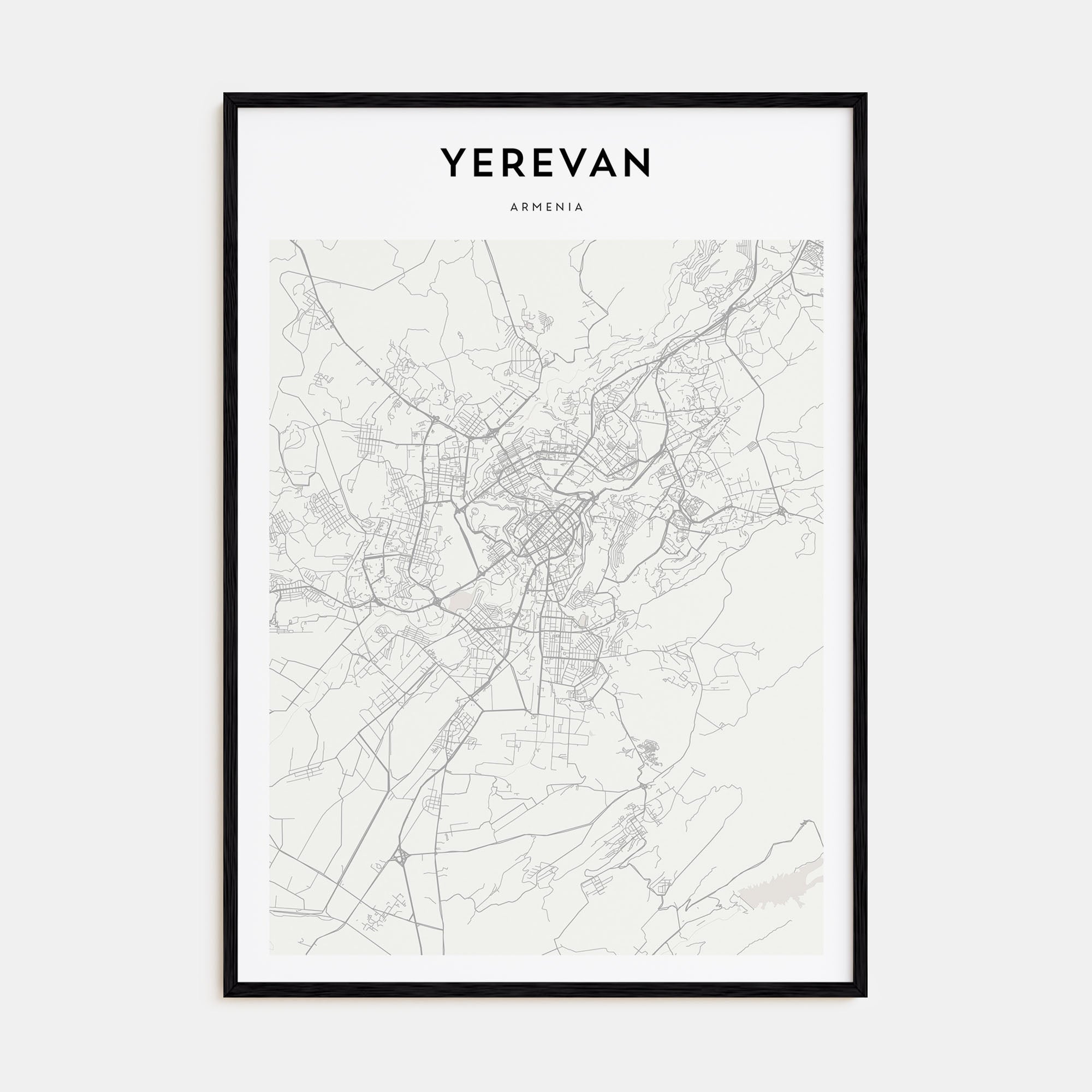 Yerevan Map Portrait Poster