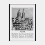 Zürich Travel B&W Poster