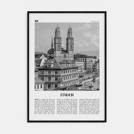 Zürich Travel B&W Poster